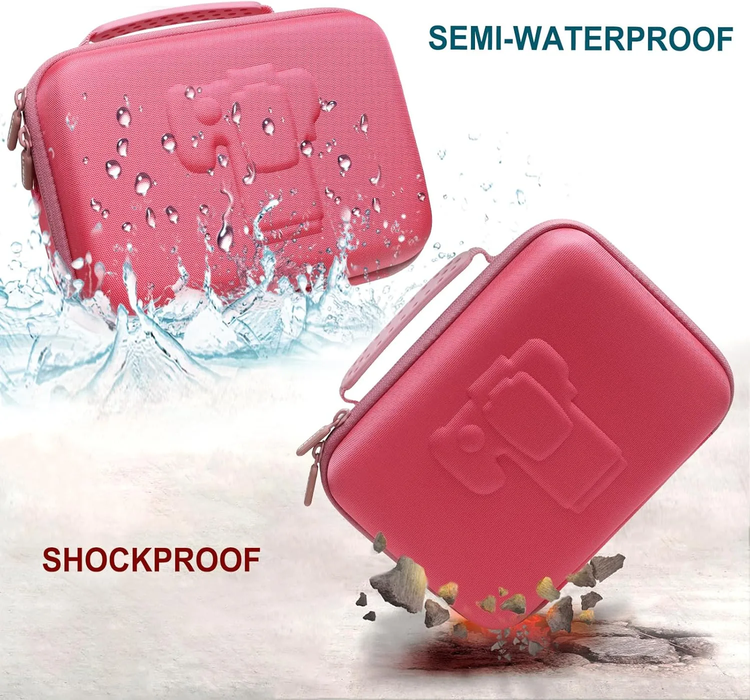 Camera Case Compatible with Canon EOS Rebel T7 / R100 / R50 / R5 / R6 Mark II / R7 / R8 / 90D / 5D Mark IV, Sony, DSLR Camera, Lens, Tripod, with 4 Pieces of Dividers and Shoulder Strap, Magenta Pink