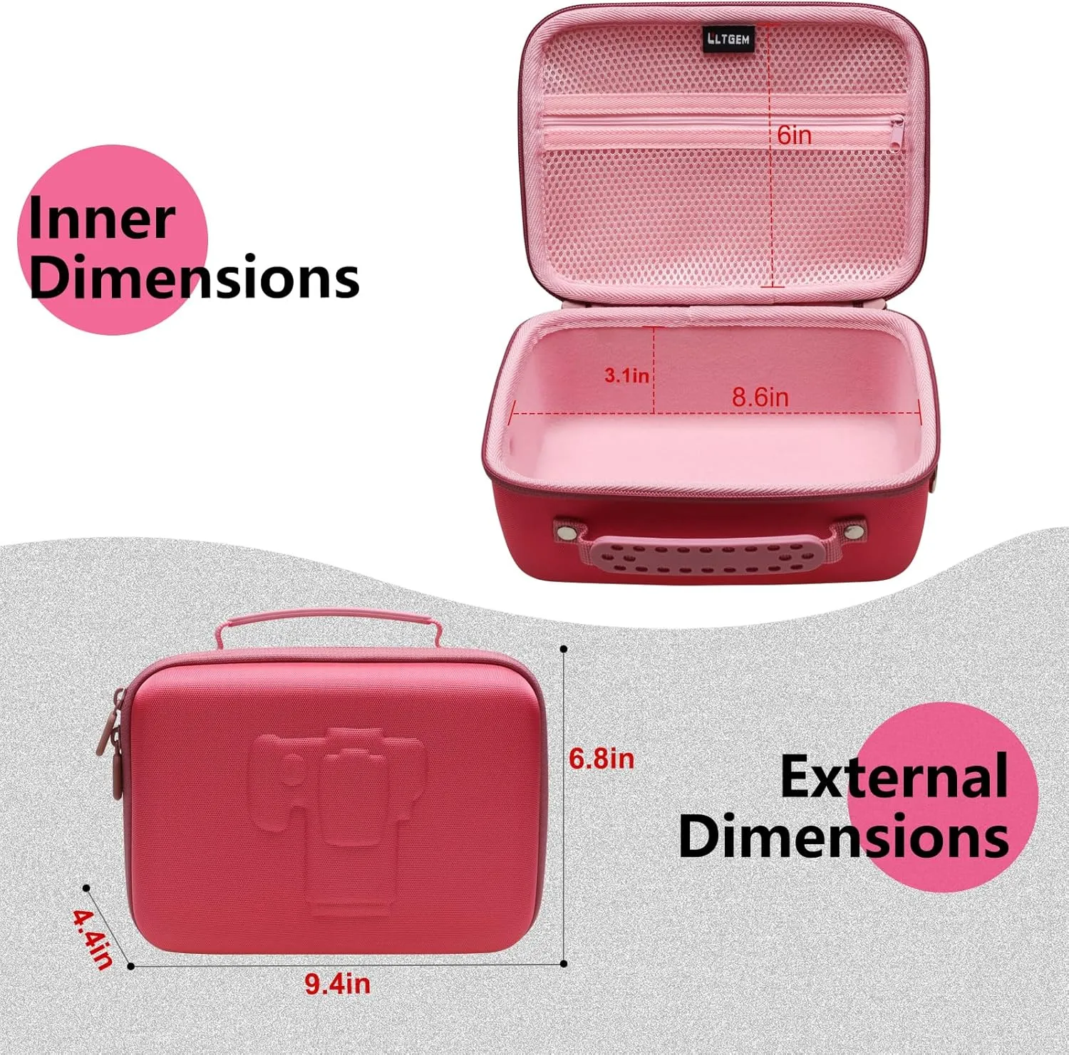 Camera Case Compatible with Canon EOS Rebel T7 / R100 / R50 / R5 / R6 Mark II / R7 / R8 / 90D / 5D Mark IV, Sony, DSLR Camera, Lens, Tripod, with 4 Pieces of Dividers and Shoulder Strap, Magenta Pink