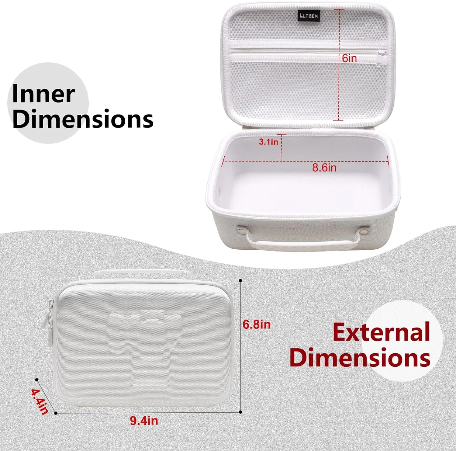 Camera Case Compatible with Canon EOS Rebel T7 / R100 / R50 / R5 / R6 Mark II / R7 / R8 / 90D / 5D Mark IV, Sony, Nikon DSLR Camera, Lens, Tripod, with 4 Pieces of Dividers and Shoulder Strap, White