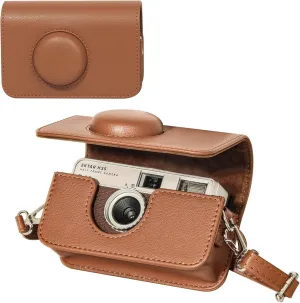 Camera Case for KODAK EKTAR H35 H35N/F8/F9/VIBE 501F Half Frame Film Camera, PU Leather Camera Case for KODAK Camera Carrying Protective Case with Shoulder Strap (No Camera) - Brown