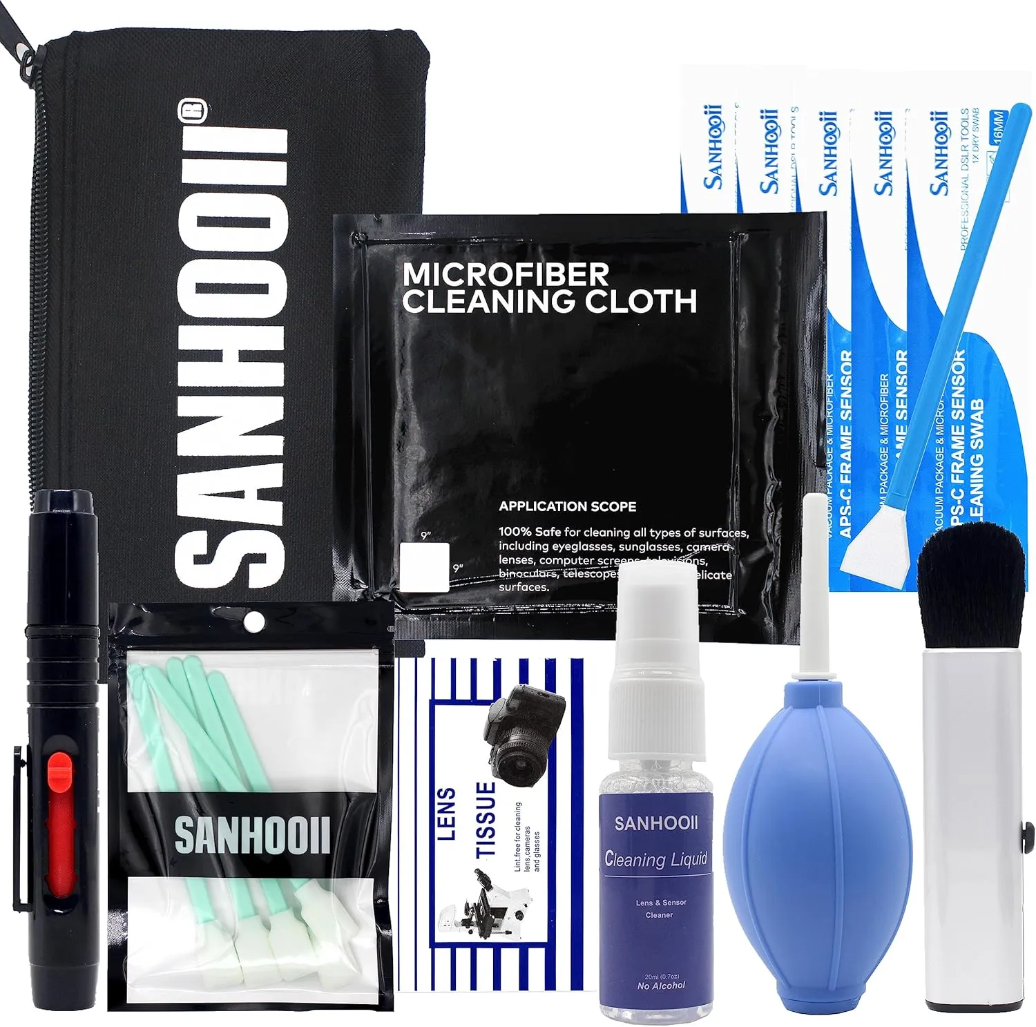 Camera Cleaning Kit for DSLR Mirrorless Cameras Sensor Cleaning and Lens Cleaning with Carry Bag for APSC-Camera