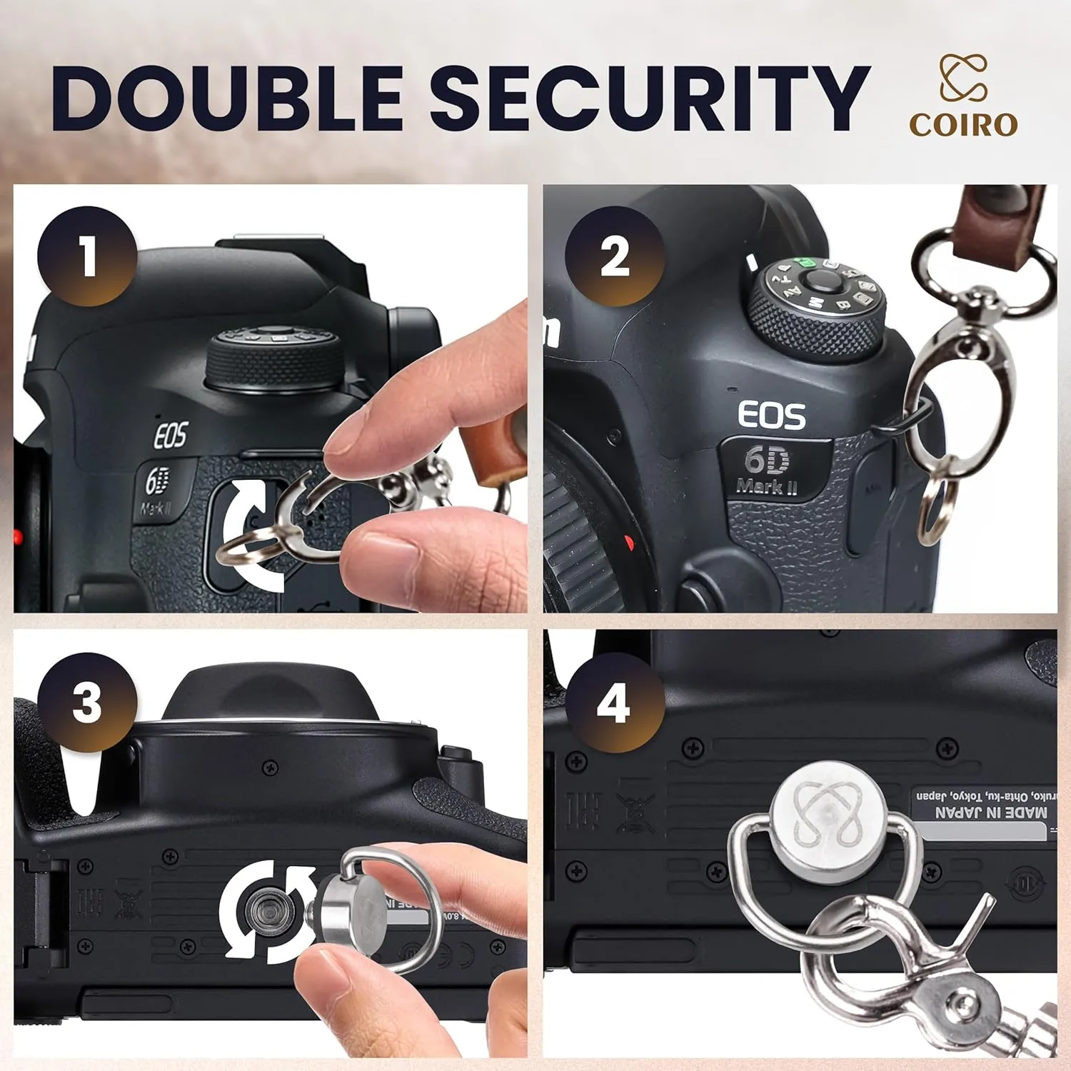 Camera Harness for 2 Cameras – Dual Shoulder Leather Camera Strap – Double Camera Harness for DSLR/SLR, Camera Straps for Photographers of All Levels, Standard Straps/Color Brown