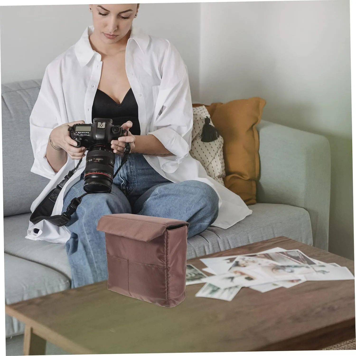 Camera Pouch Padded Camera Lens Case Insert with Dividers for Photography Storage for Indoor Outdoor Shoots Photographers