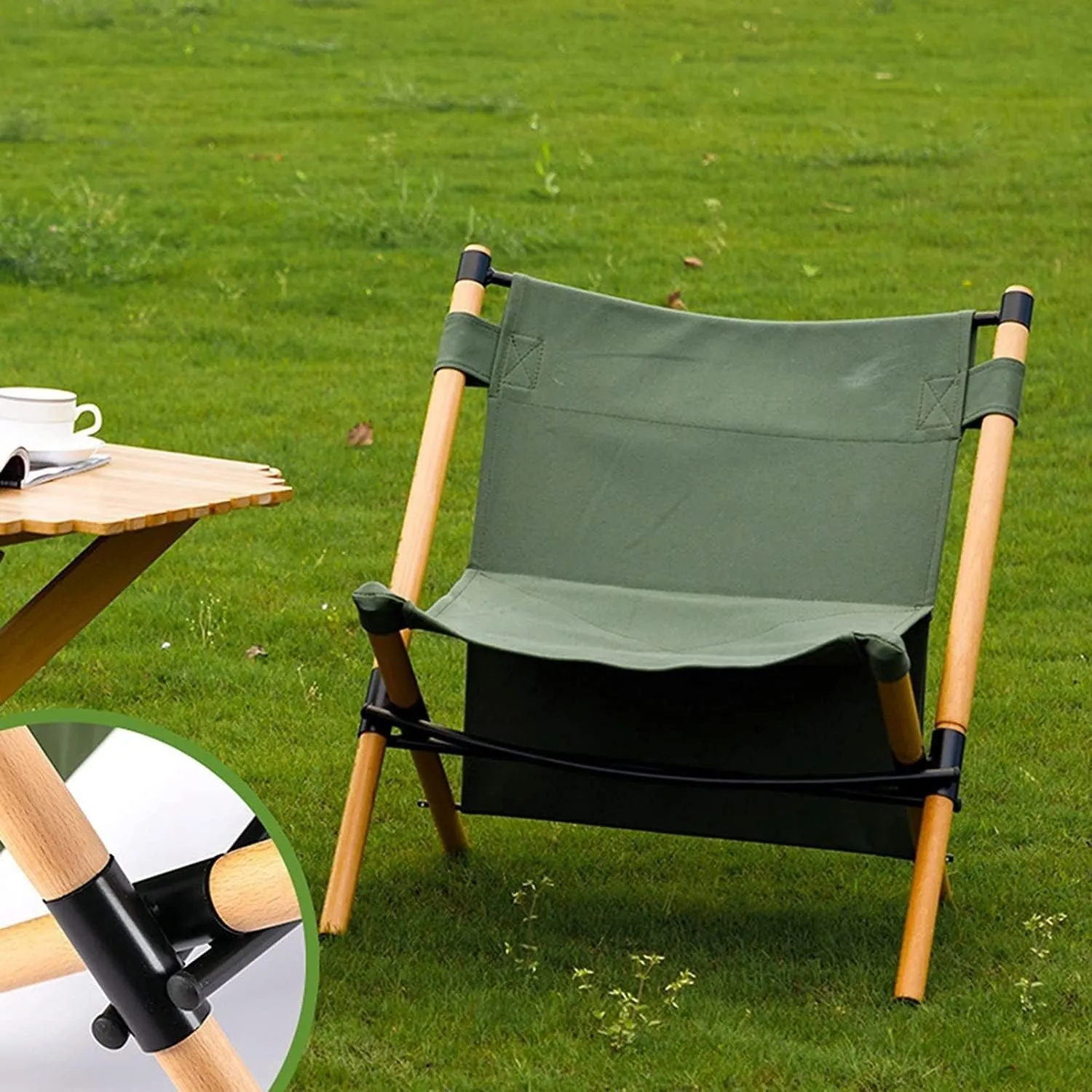 Camping Chair Folding Portable Outdoor Break Solid Wood Recliner Canvas Seat Stool for Pool Leisure Beach Lounge Chairs Adults