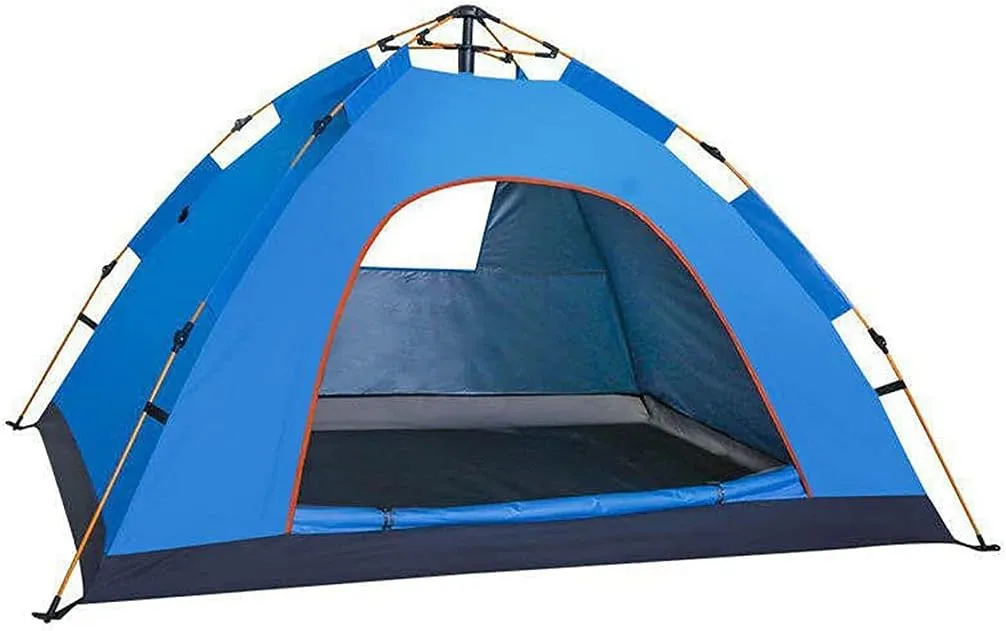 Camping Rainproof Tent, Double-Layer Two-User Outdoor Tent, Dome Tent with Moisture-Proof Pad, Can Accommodate 3-4 People Outdoor Camping