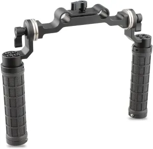 CAMVATE 15mm Rod & Soft Rubber Grip Shoulder Mount Rig with Rosette Standard Accessory for DSLR(Black,M6 Thread,31.8 mm) - 1548