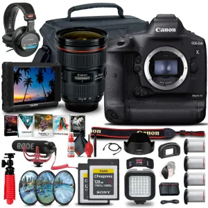 Canon EOS-1D X Mark III DSLR Camera (Body Only) (3829C002)   4K Monitor   Headphones