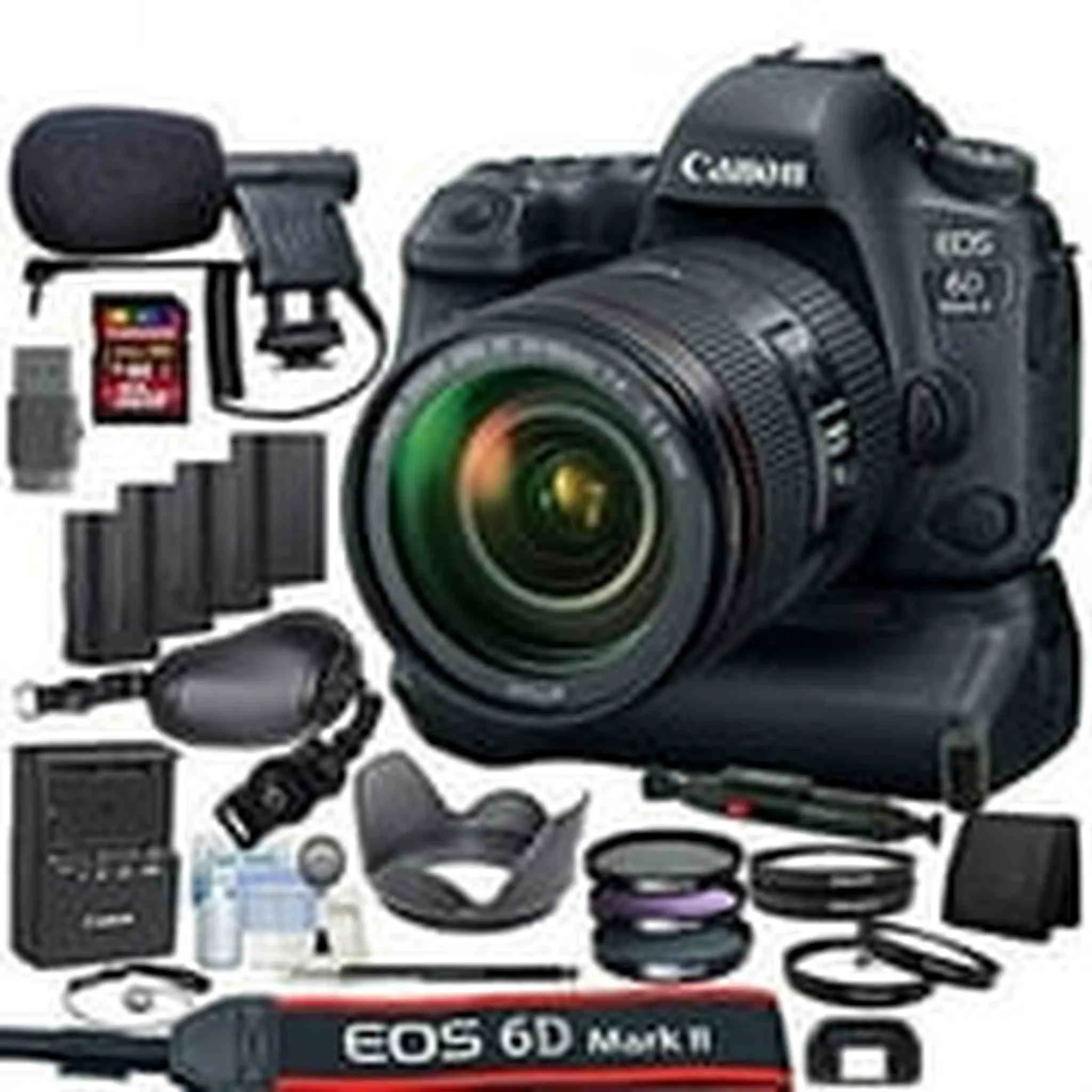 Canon EOS 6D Mark II DSLR Camera Kit with 24-105mm is II USM Lens   Canon BG-E21 Grip/Power Bundle