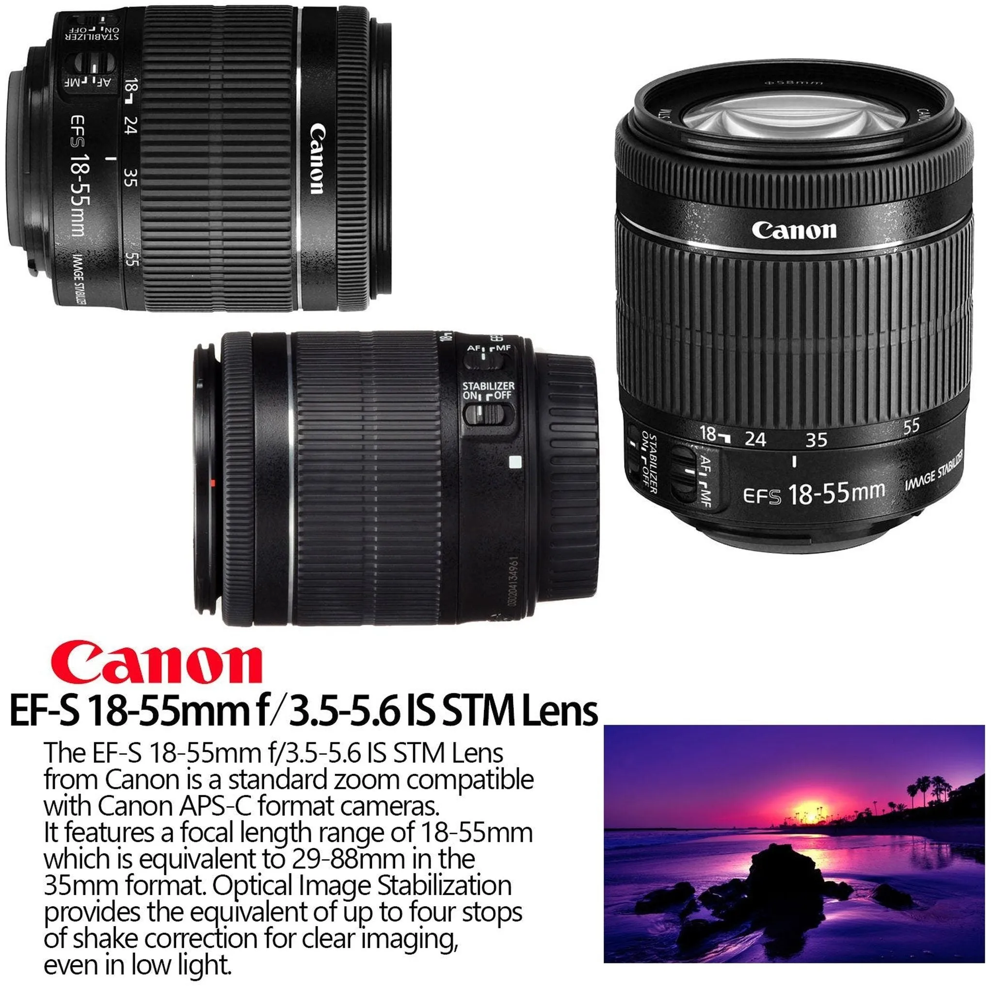 Canon EOS Rebel T6 DSLR Camera 18-55mm Lens Carrying Case Cleaning Kit Bundle