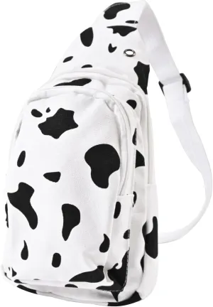 Canvas Cow Small Lightweight Sling Bag Crossbody Bags For Women Crossbody Shoulder Chest Bag Shoulder Bag