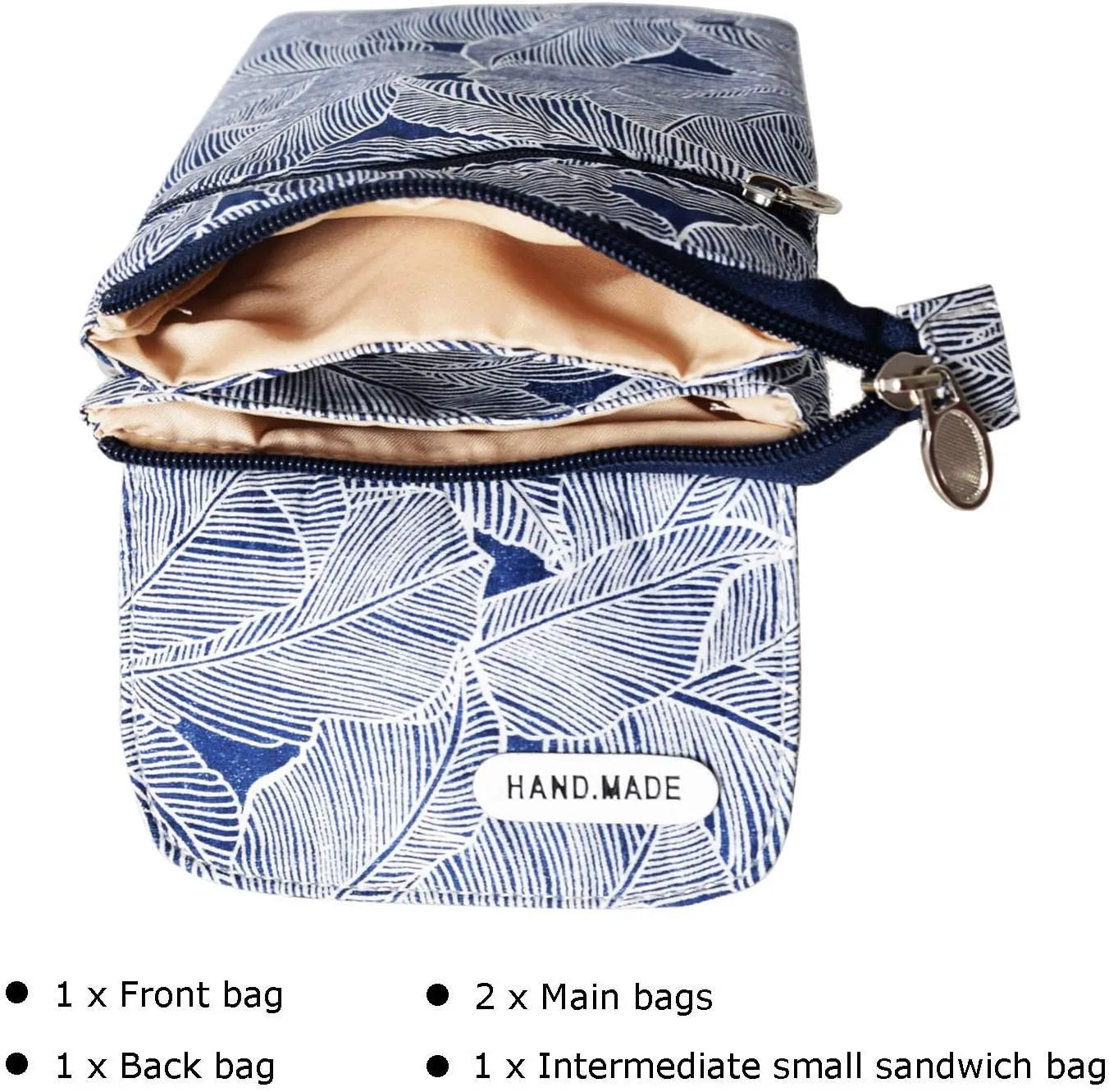 Canvas Cute Crossbody Bags for Women Mini Shoulder Handbag Cell Phone Purse Wallet Leaves Pattern Coin Pouch