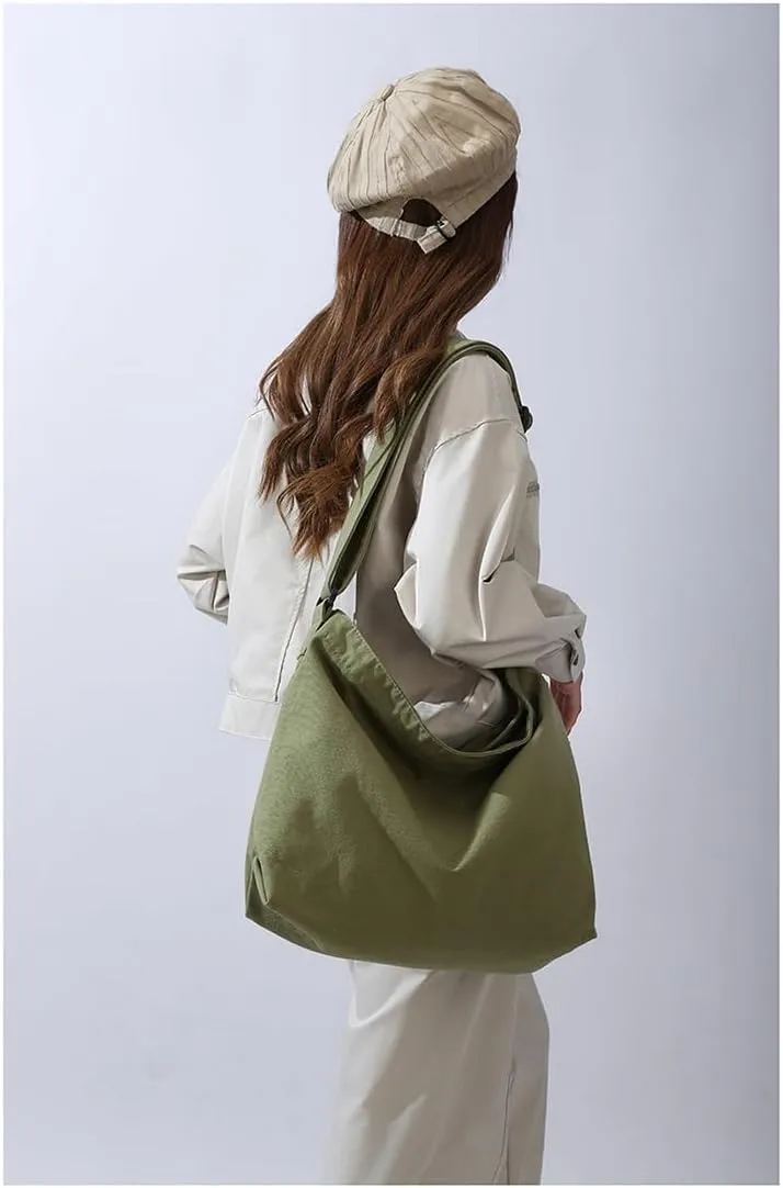 Canvas Shoulder Handbag Casual Retro Style Tote Bag Convenient Adjustable Shoulder Strap Crossbody Bag