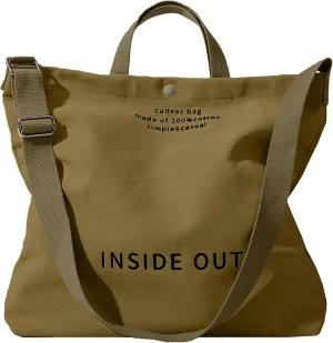 Canvas Tote Bag For Women inside out bag Crossbody Handbag with Adjustable Strap and Coin Purse for Work,Travel,Grocery