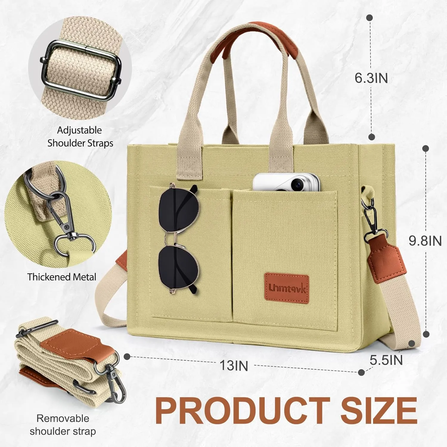 Canvas Tote Bag for Women, Large Work Purses Bible Tote