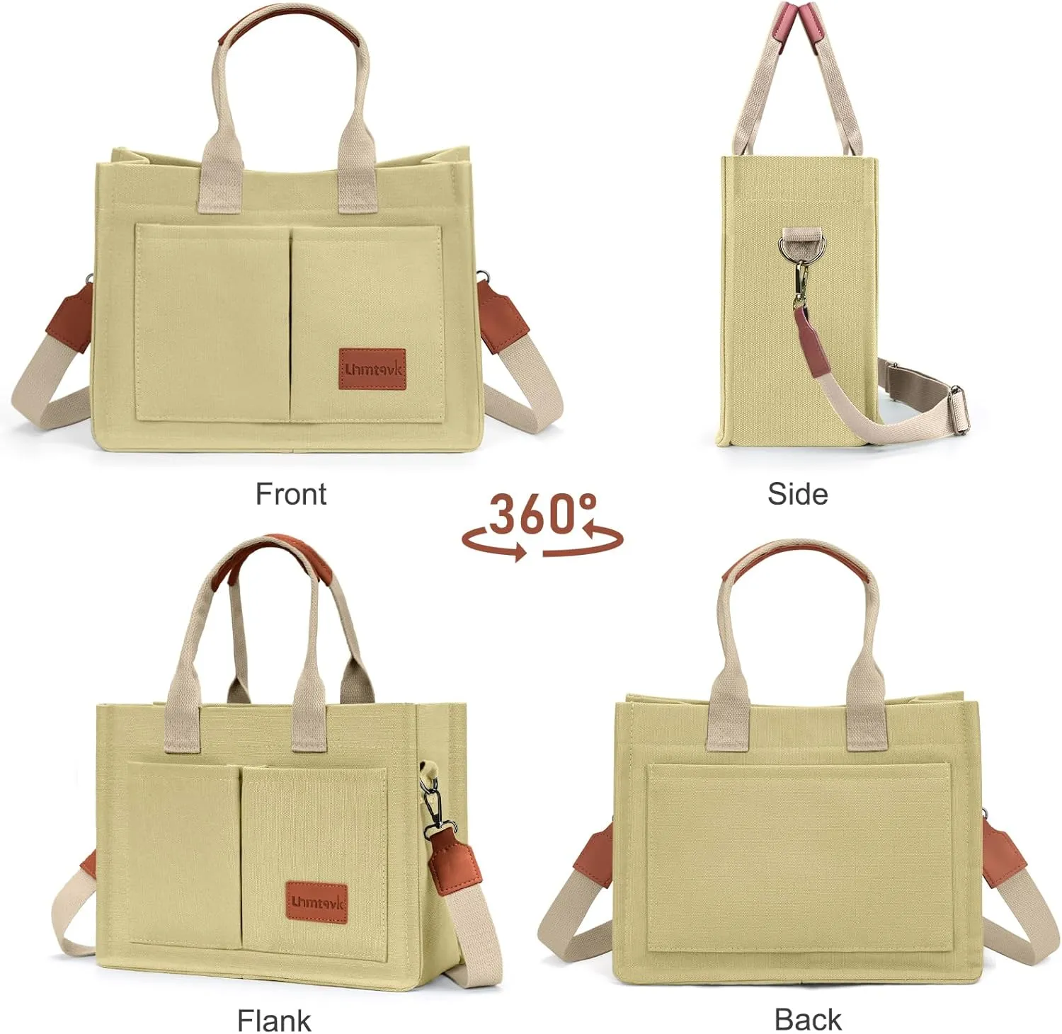 Canvas Tote Bag for Women, Large Work Purses Bible Tote