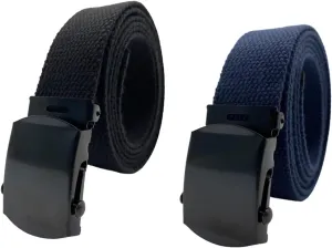 Canvas Web Belt - Military & Golf Belt with Black Buckle, Up to 45" Waist