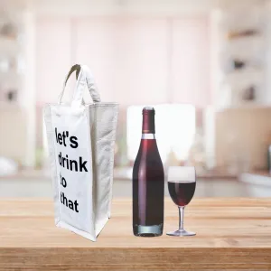Canvas White Wine Bottle Bags for Cocktail Party