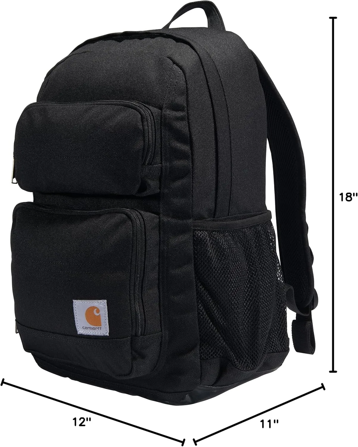 Carhartt Single-Compartment, Durable Pack with Laptop Sleeve and Duravax Abrasion Resistant Base, 27L Classic Backpack (Black), One Size