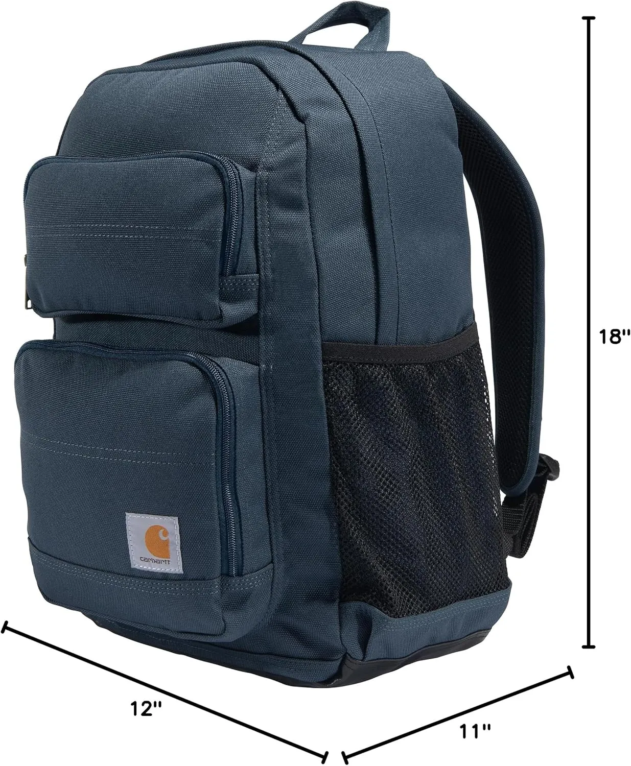 Carhartt Single-Compartment, Durable Pack with Laptop Sleeve and Duravax Abrasion Resistant Base, 27L Classic Backpack (Navy), One Size