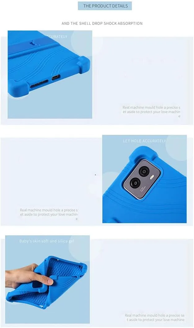 Case for Teclast T65 Max Tablet   Tempered Glass Screen Protector Protective Film,Soft Gel Blue Shell Silicone Tablet Cover for Teclast T65 Max (12.95")