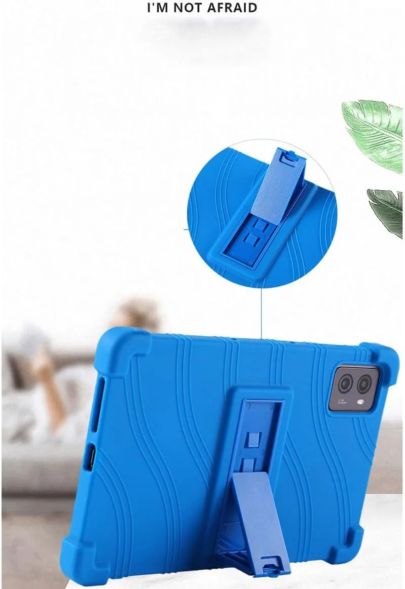 Case for Teclast T65 Max Tablet   Tempered Glass Screen Protector Protective Film,Soft Gel Blue Shell Silicone Tablet Cover for Teclast T65 Max (12.95")