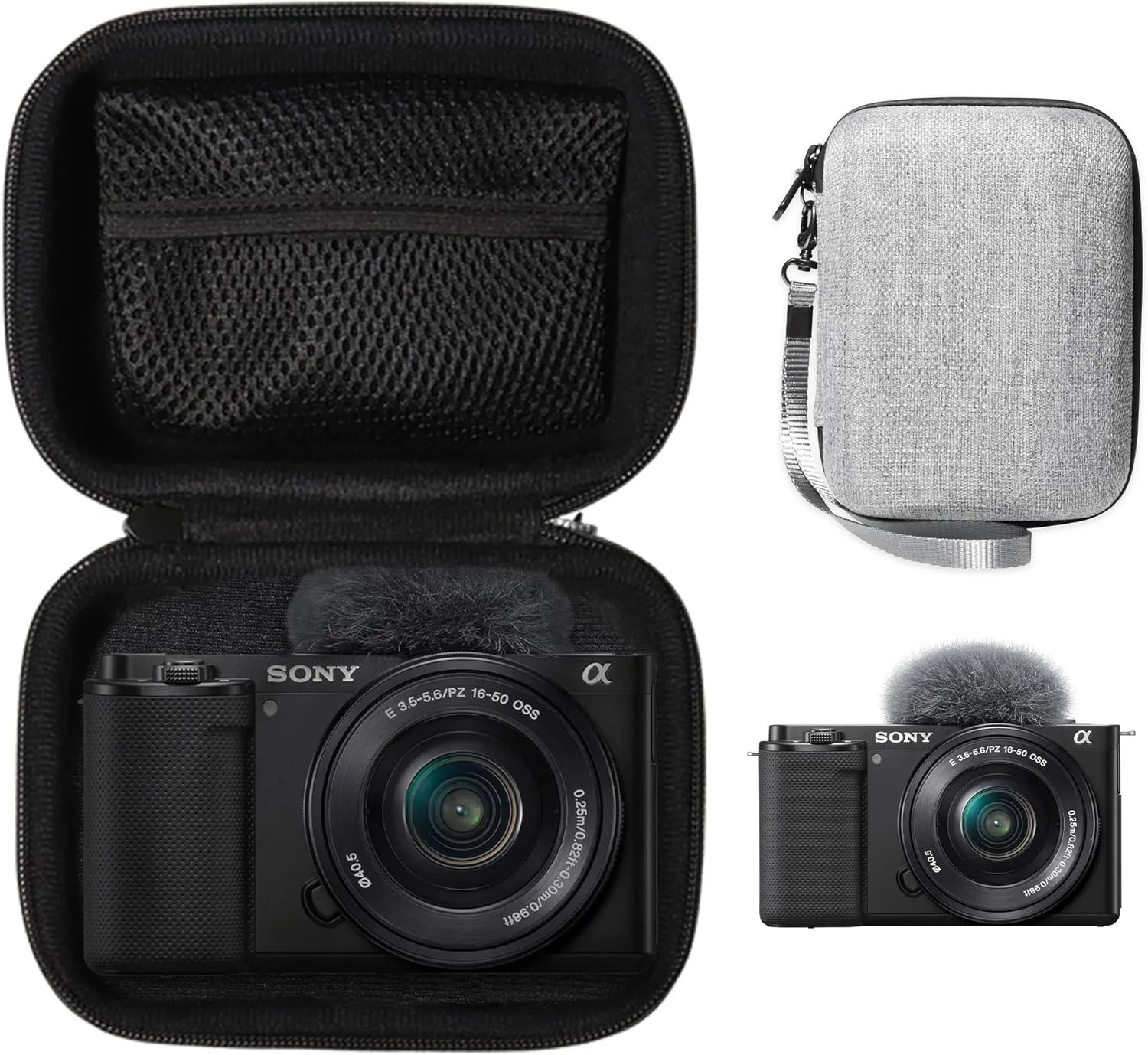 CaseSack Camera Case for Alpha ZV-E10 - APS-C Interchangeable Lens Vlog Camera 24MP, 4K/30p, Vlog style camera (Tweed)