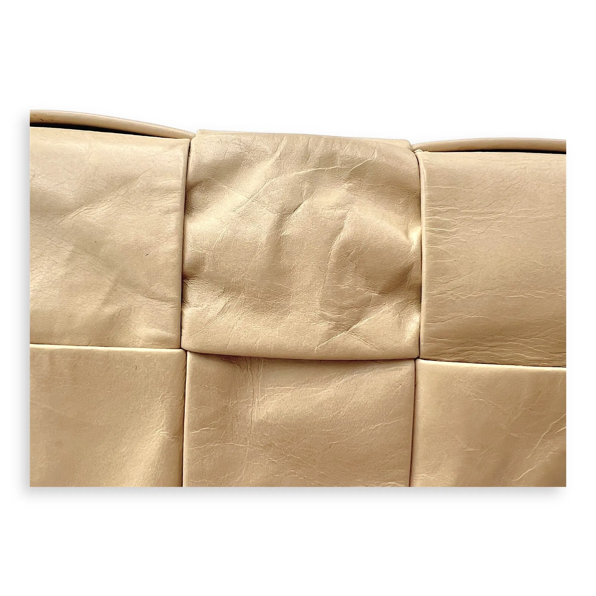 Cassette Crossbody Bag Beige in Calfskin, Silver hardware