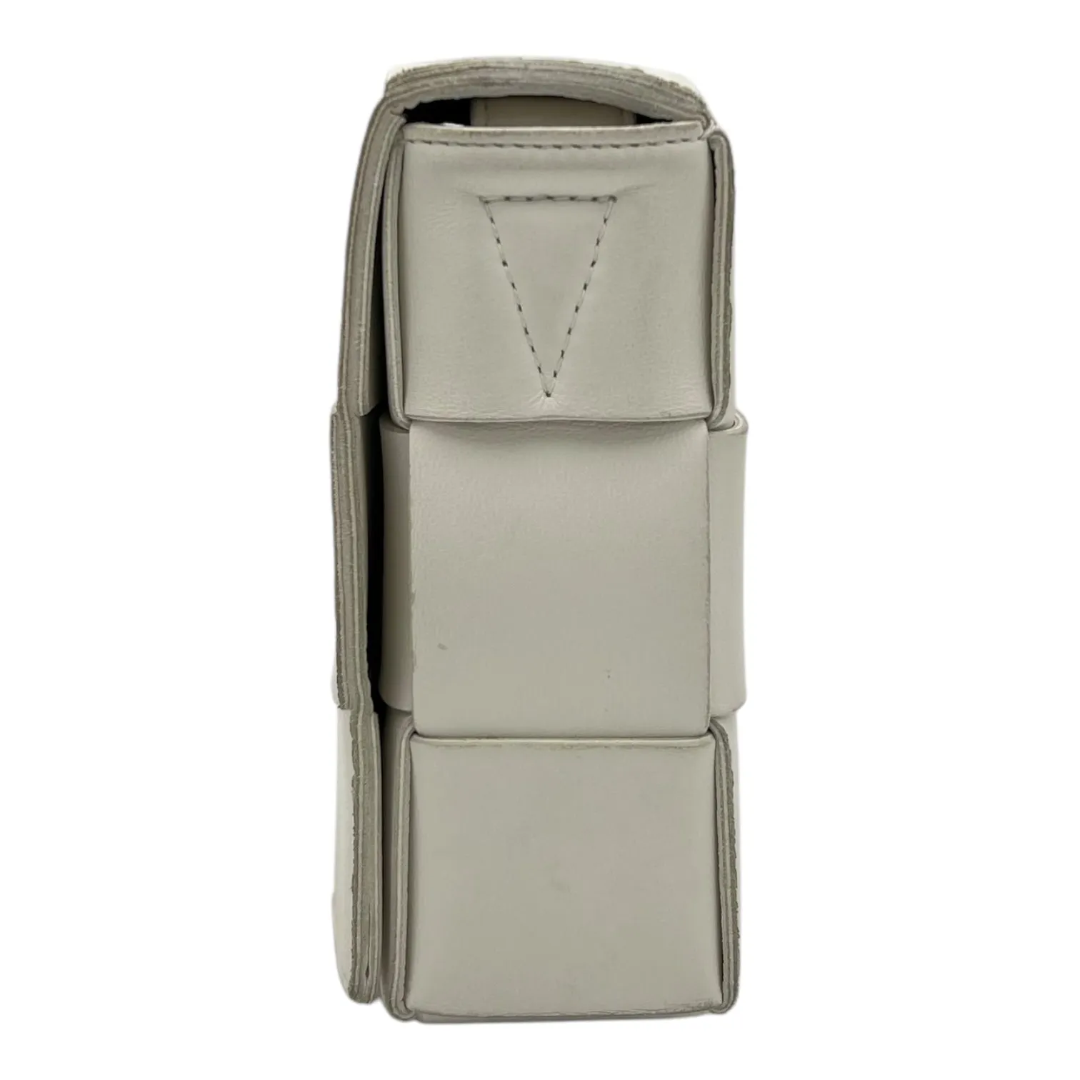 Cassette Crossbody Bag White in Calfskin, Silver hardware