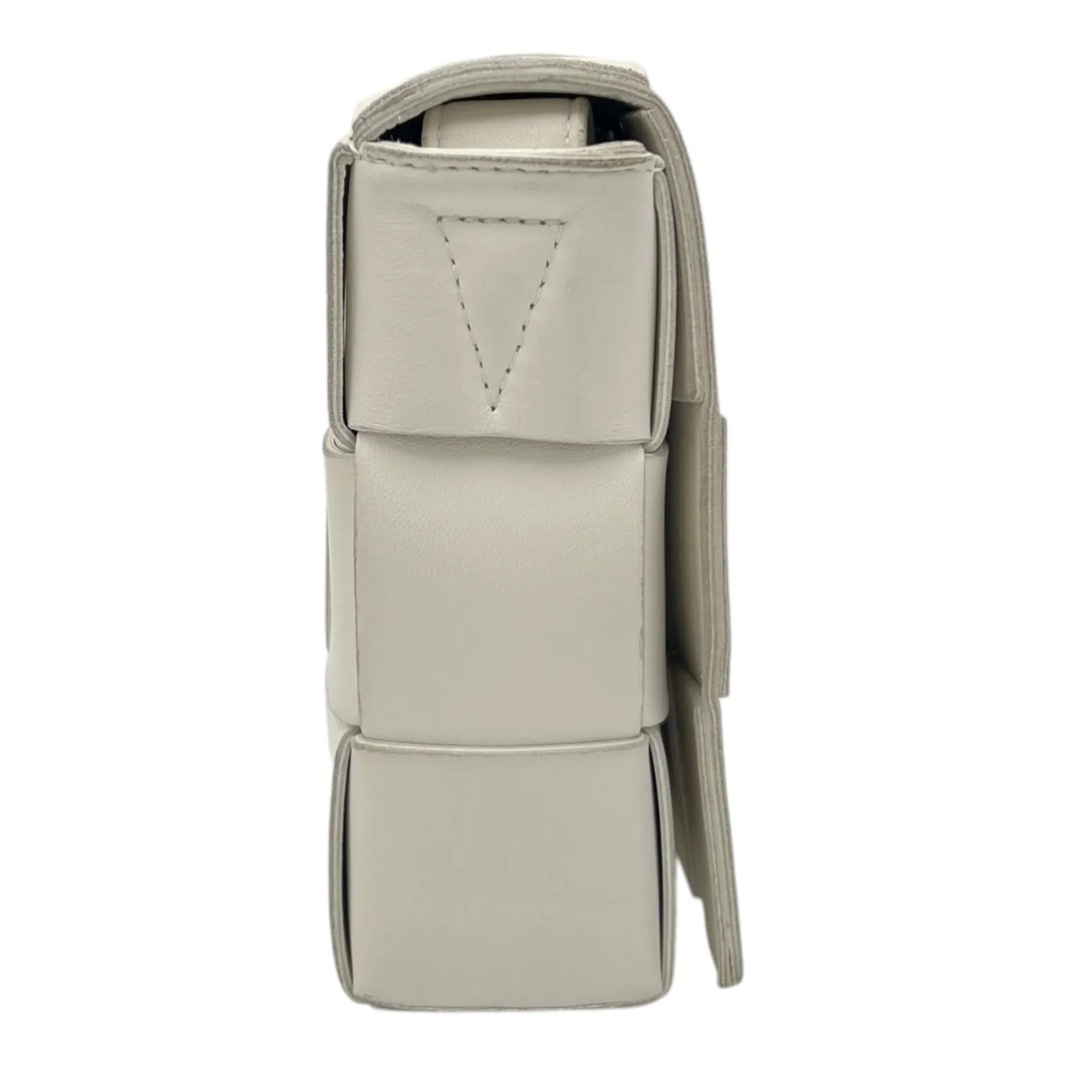 Cassette Crossbody Bag White in Calfskin, Silver hardware