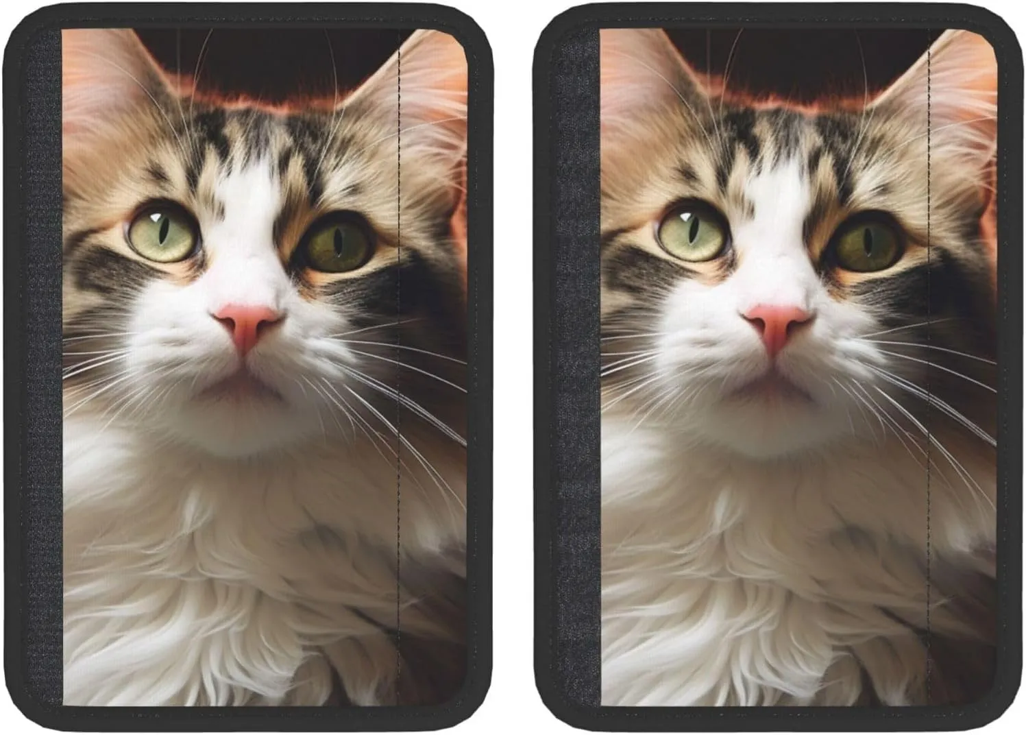 cat Car Seat Belt Pad 2 Pack Universal Fit Seatbelt Cover Soft and Comfortable Backpack Shoulder Pad Adjustable Neck Cushion Protector Harness Pad for Car Bag