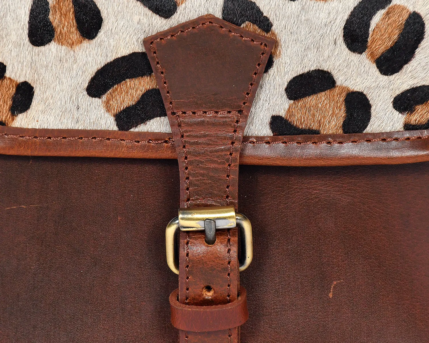 Celtic brown color leather with hair on leather sling bag for women and girls | Party wear. Art: BG-1157