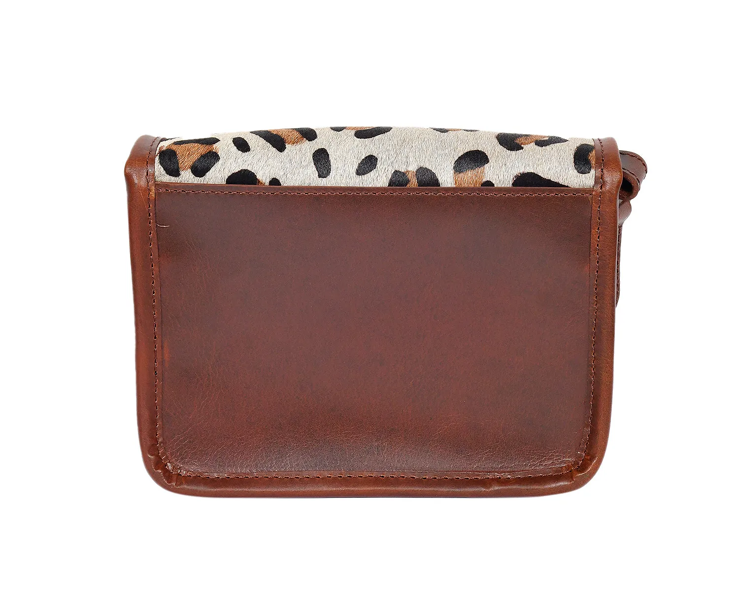 Celtic brown color leather with hair on leather sling bag for women and girls | Party wear. Art: BG-1157