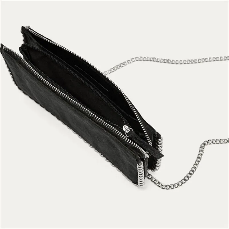 Chains Beading Luxury Matte Leather Lady Bag