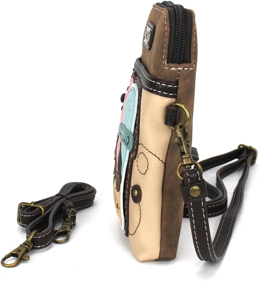 CHALA Cell Phone Crossbody Purse-Women PU Leather/Canvas Multicolor Handbag with Adjustable Strap