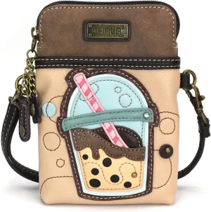CHALA Cell Phone Crossbody Purse-Women PU Leather/Canvas Multicolor Handbag with Adjustable Strap