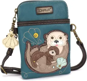 CHALA Cell Phone Crossbody Purse-Women PU Leather/Canvas Multicolor Handbag with Adjustable Strap