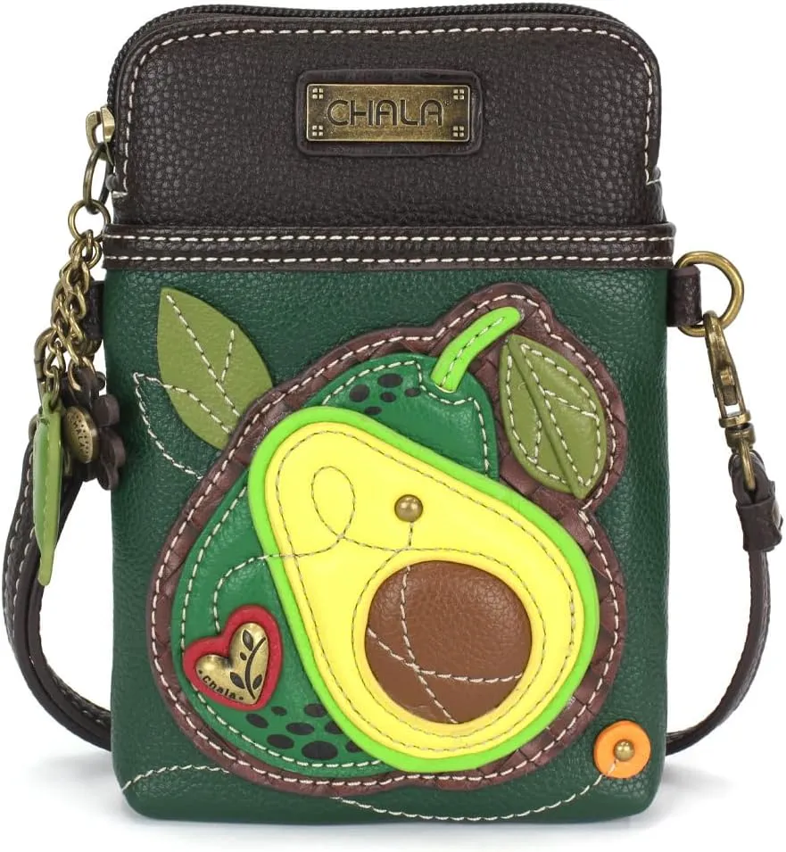 CHALA Cell Phone Crossbody Purse-Women PU Leather/Canvas Multicolor Handbag with Adjustable Strap