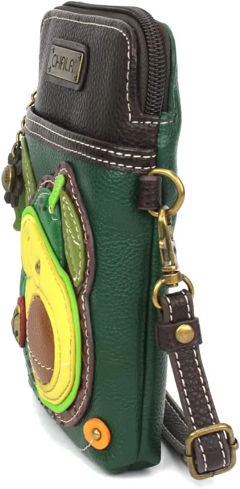 CHALA Cell Phone Crossbody Purse-Women PU Leather/Canvas Multicolor Handbag with Adjustable Strap