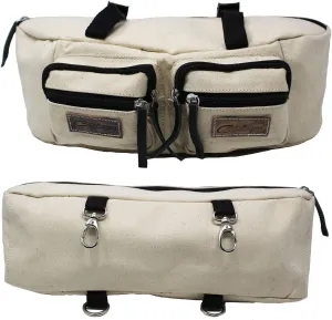 CHALLENGER Horse Horse Western Trail Riding Saddle Canvas Cantle Bag White 102AA02WH