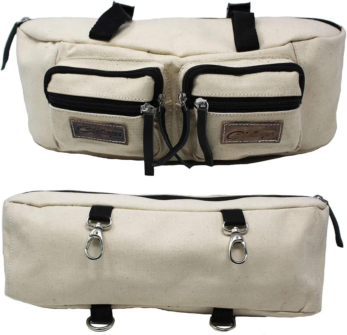 CHALLENGER Horse Horse Western Trail Riding Saddle Canvas Cantle Bag White 102AA02WH