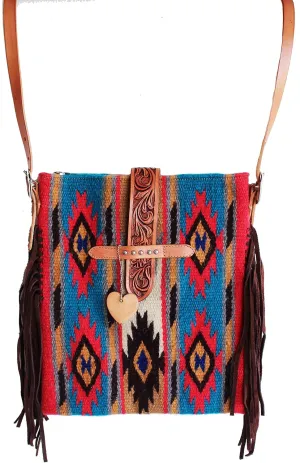 CHALLENGER Women's Western Handwoven Wool Rodeo Cowgirl Handbag Shoulder Purse Tote 10314