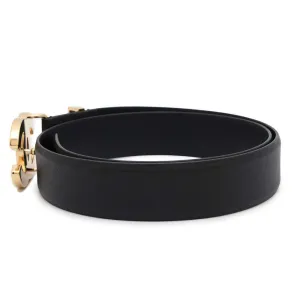 CHANEL CC Logo Belt Size 75 Black Leather
