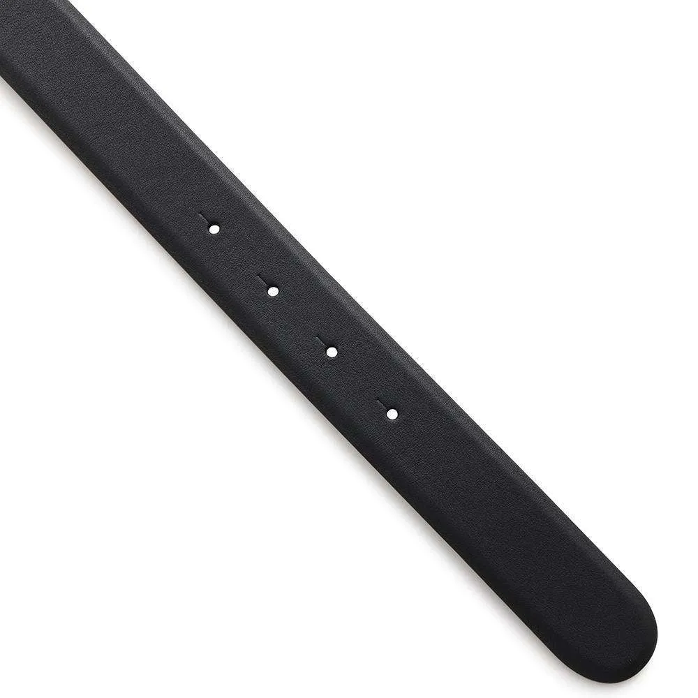 CHANEL CC Logo Belt Size 75 Black Leather