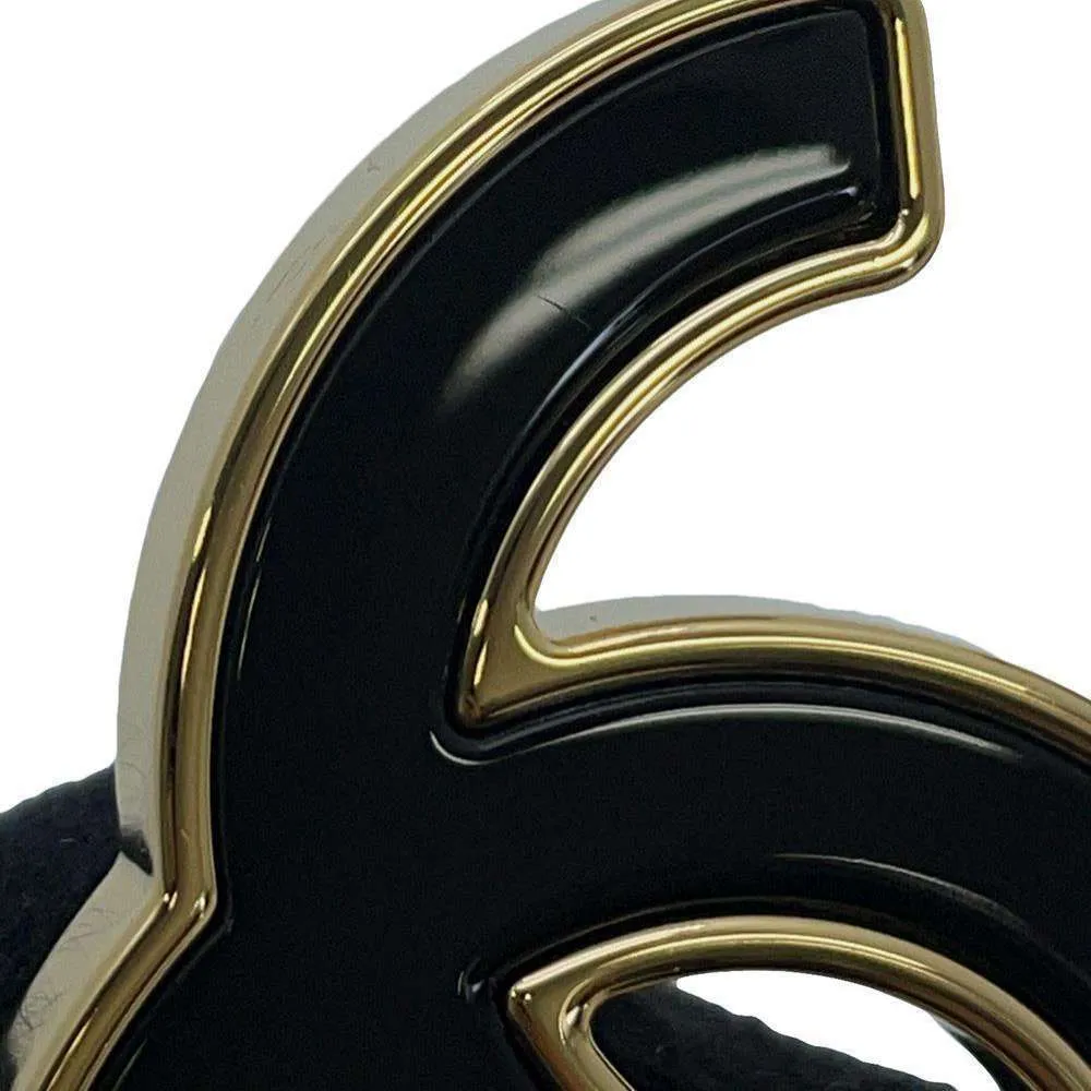 CHANEL CC Logo Belt Size 75 Black Leather