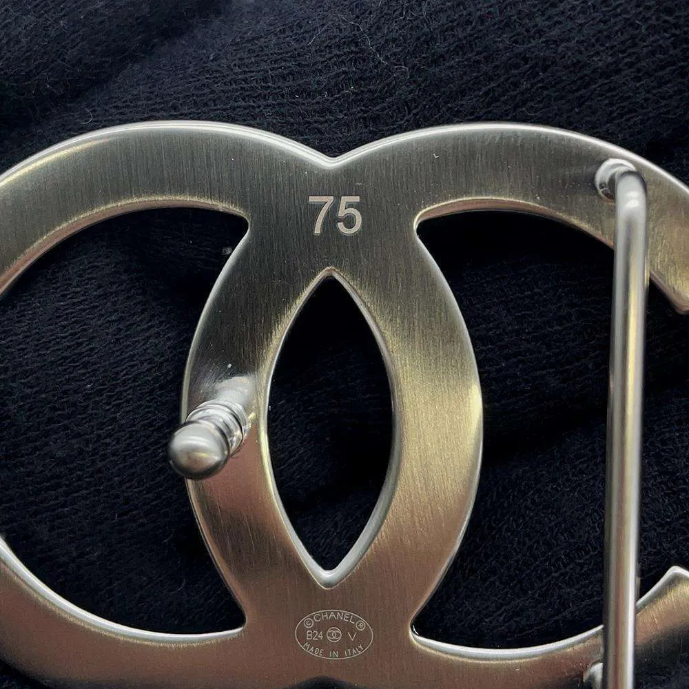 CHANEL CC Logo Reversible Belt Size 75 Black/BordeauxA73462 Leather