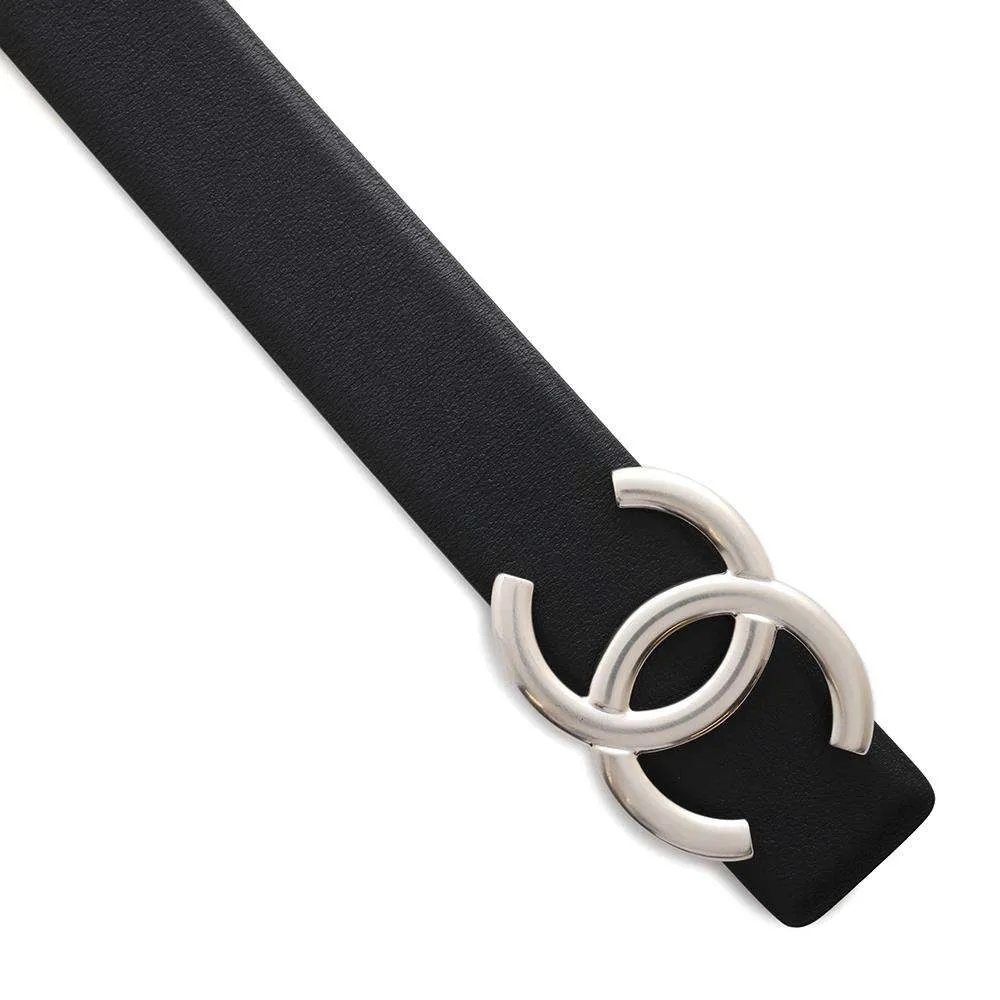 CHANEL CC Logo Reversible Belt Size 75 Black/BordeauxA73462 Leather