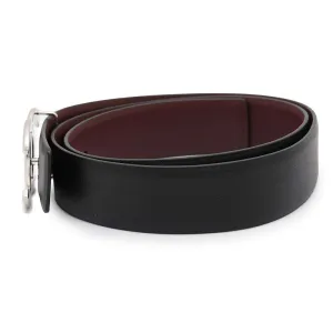 CHANEL CC Logo Reversible Belt Size 75 Black/BordeauxA73462 Leather