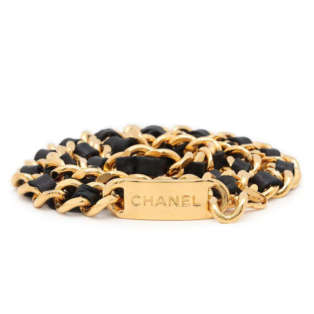 CHANEL ChainBelt 31 Cambon Coin Black Metal Leather