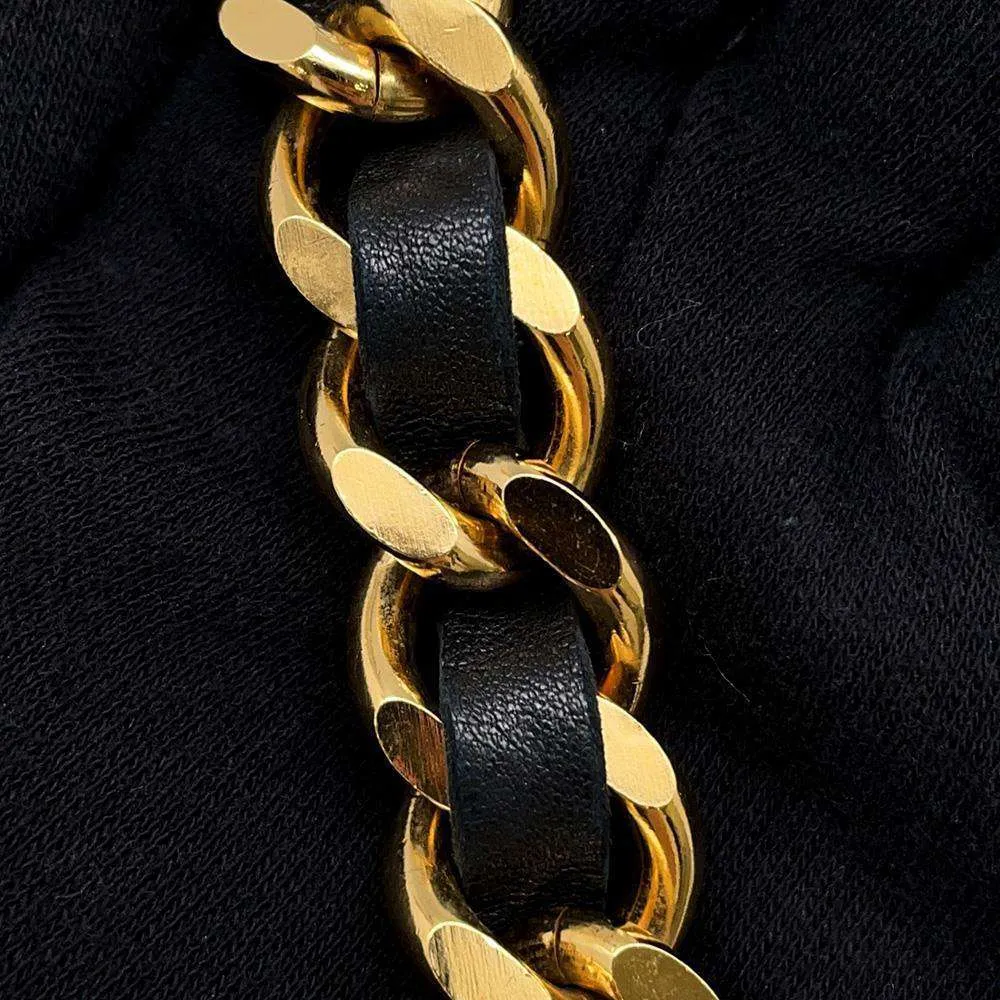 CHANEL ChainBelt 31 Cambon Coin Black Metal Leather
