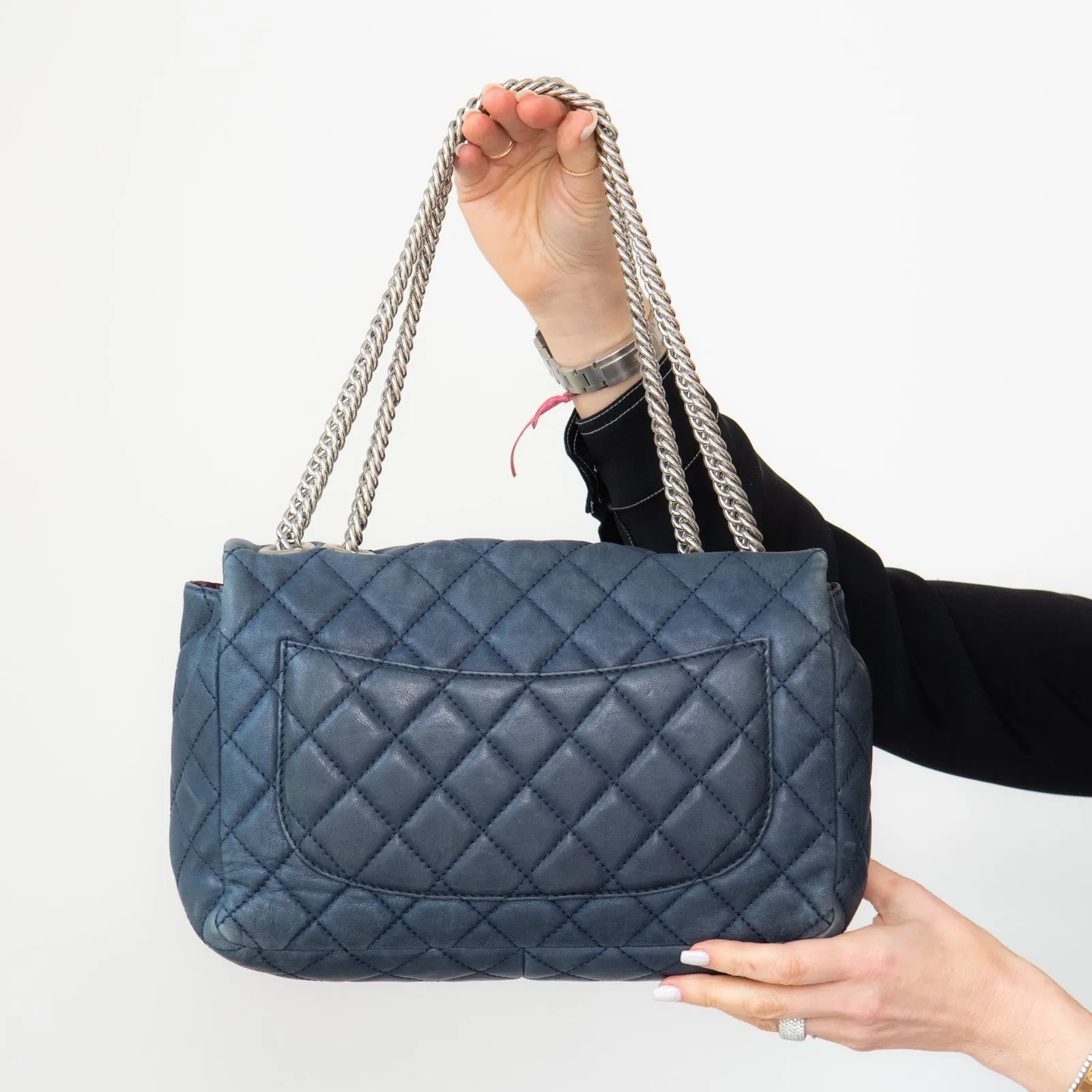 Chanel Flap Innovative Blue Leather Trend-setting Shoulder Single Bag